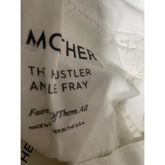 MOTHER The Hustler Ankle Fray White Jeans Sz 24 Fairest of Them All Stretch - Picture 7 of 8